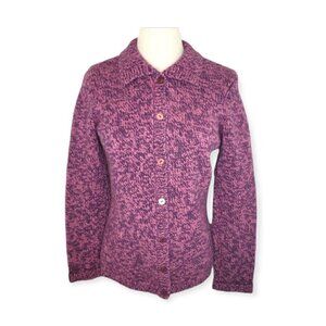 VTG Jones Wear Sport Lambswool Angora Cotton Button Knit Sweater Medium